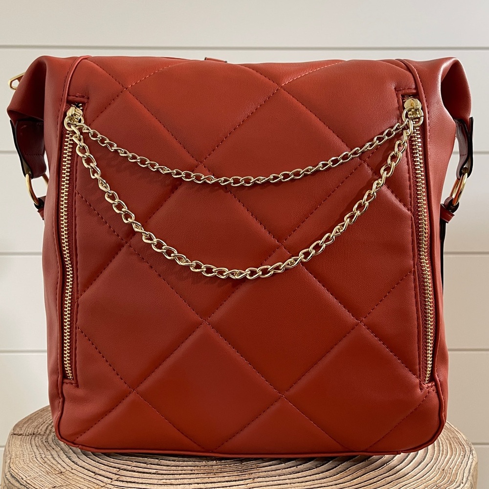 Steve Madden Backpack with Gold Chain Detail